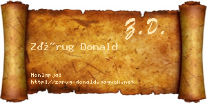 Zárug Donald névjegykártya